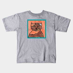 Whimsical Cat Portrait #15 Kids T-Shirt